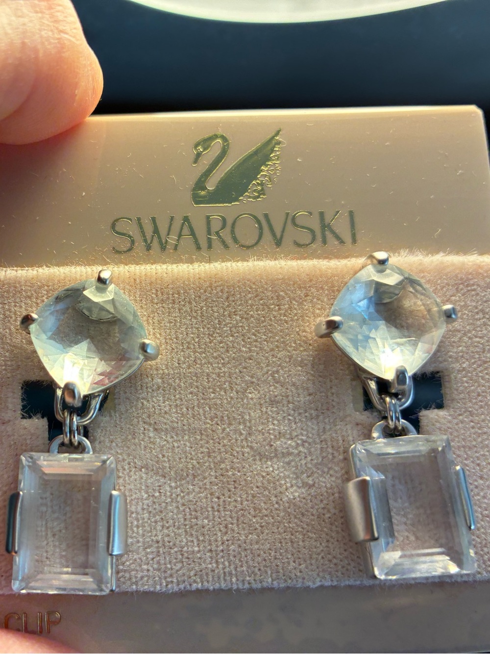 Swarovski Silver Stud Earrings with Crystal Elegance - Picture 6 of 6
